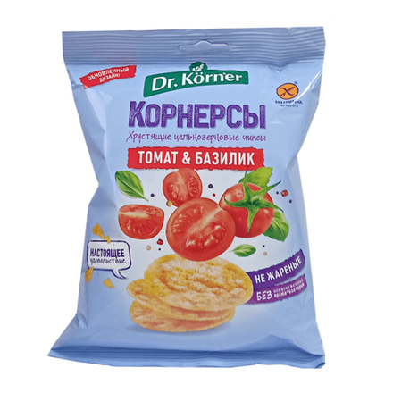 Dr.Korner хлебцы кукурузно-рисовые томат и базилик,50 гр