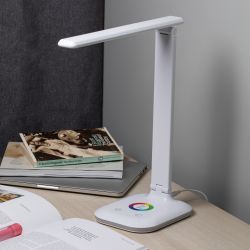 Настольный светильник ЭРА NLED-502-11W-W светодиодный с RGB ночником белый