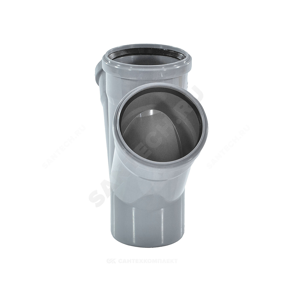Крестовина PP-H 1-плоскостная серый BASE Дн 110х110х110х45гр б/нап в/к VALFEX 27111110