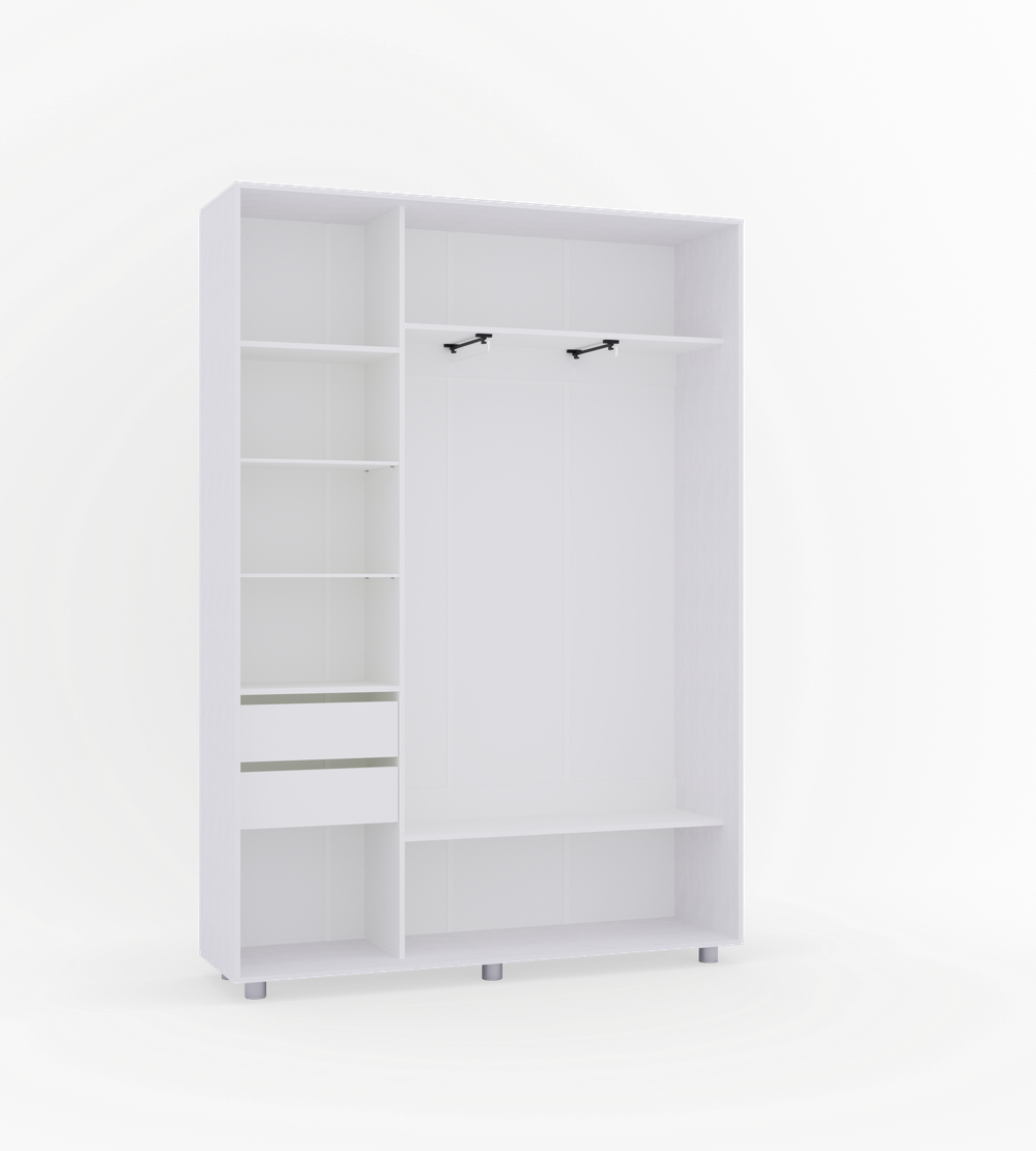 Шкаф МАМА купе Удачный 160*45, Белый с зеркалом
