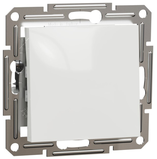 ПЕРЕКЛЮЧАТЕЛЬ С/У 1-КЛАВИША БЫСТРОЗАЖИМ КЛЕММЫ МЕХ БЕЛЫЙ ASFORA /SCHNEIDER/