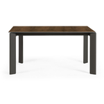 Стол Atta 160 (220) x90 антрацит, коричневый, керамика