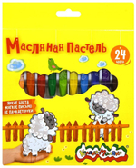 Масляная пастель утолщенная 24 цв. шестигранная 11 мм (Каляка-Маляка)
