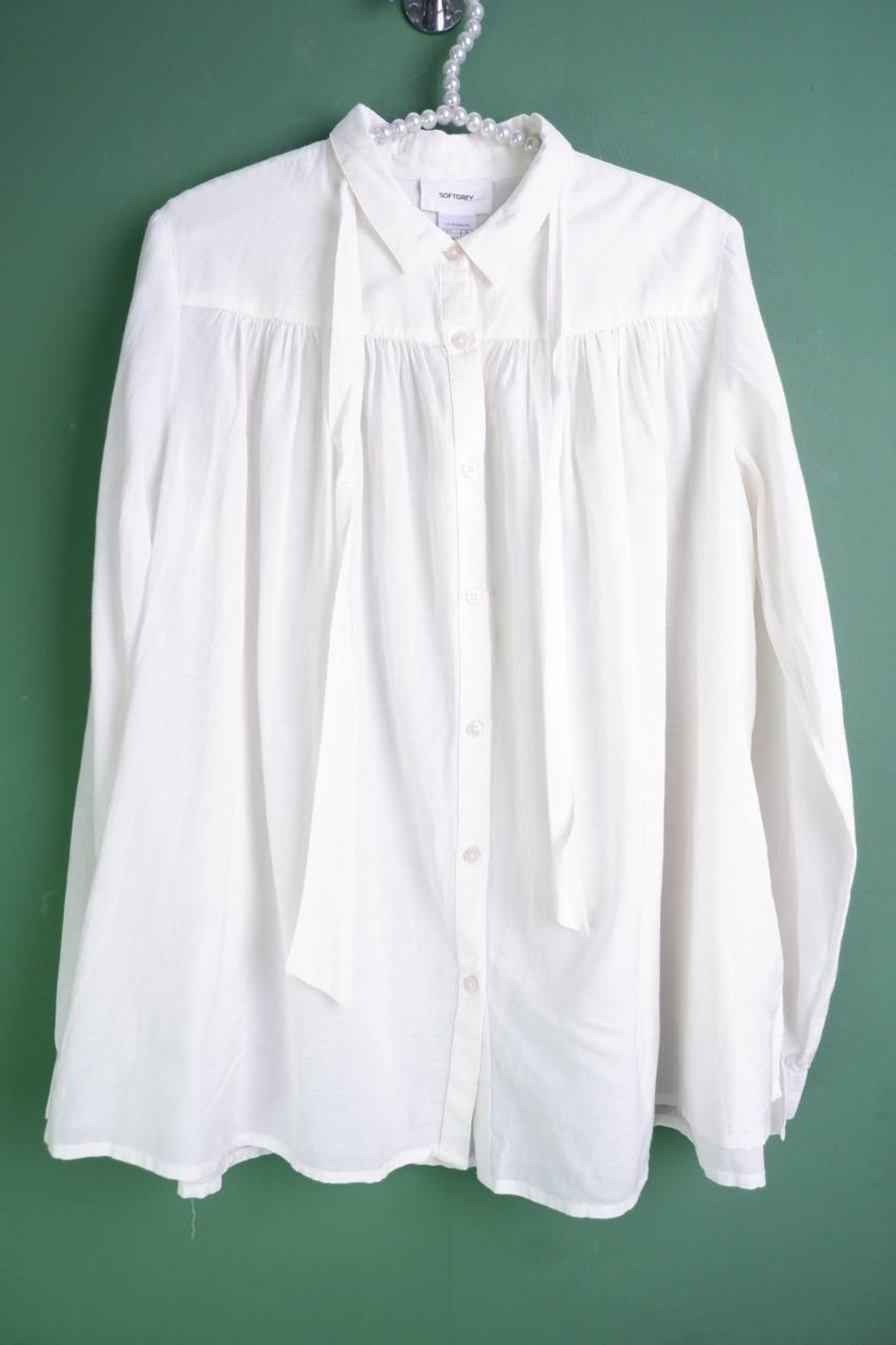 Блузка La Redoute свободного кроя, маркировка 42, визуально на 48 размер