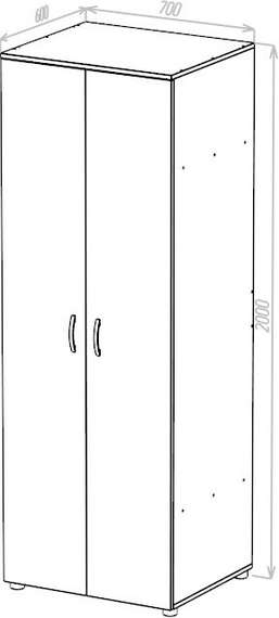 Шкаф для одежды закрытый глубиной 600 Стандарт Про ясень шимо светлый