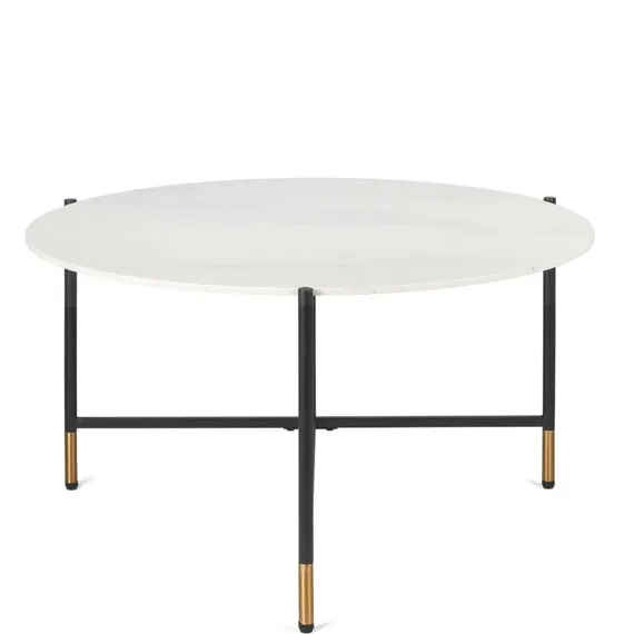 Кофейный стол Etla Ø80х45 см, белая керамика