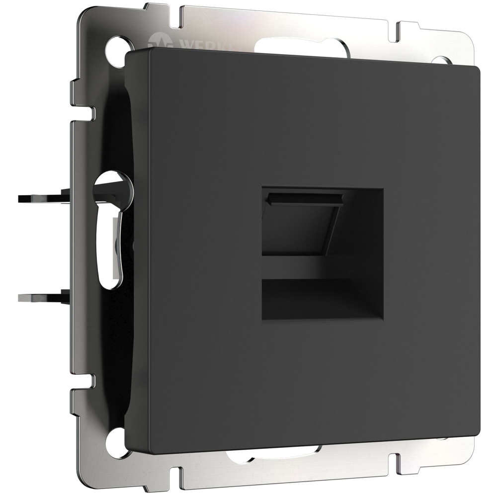 Розетка Ethernet RJ-45 cat. 6A экранированная (черный матовый) W5120108