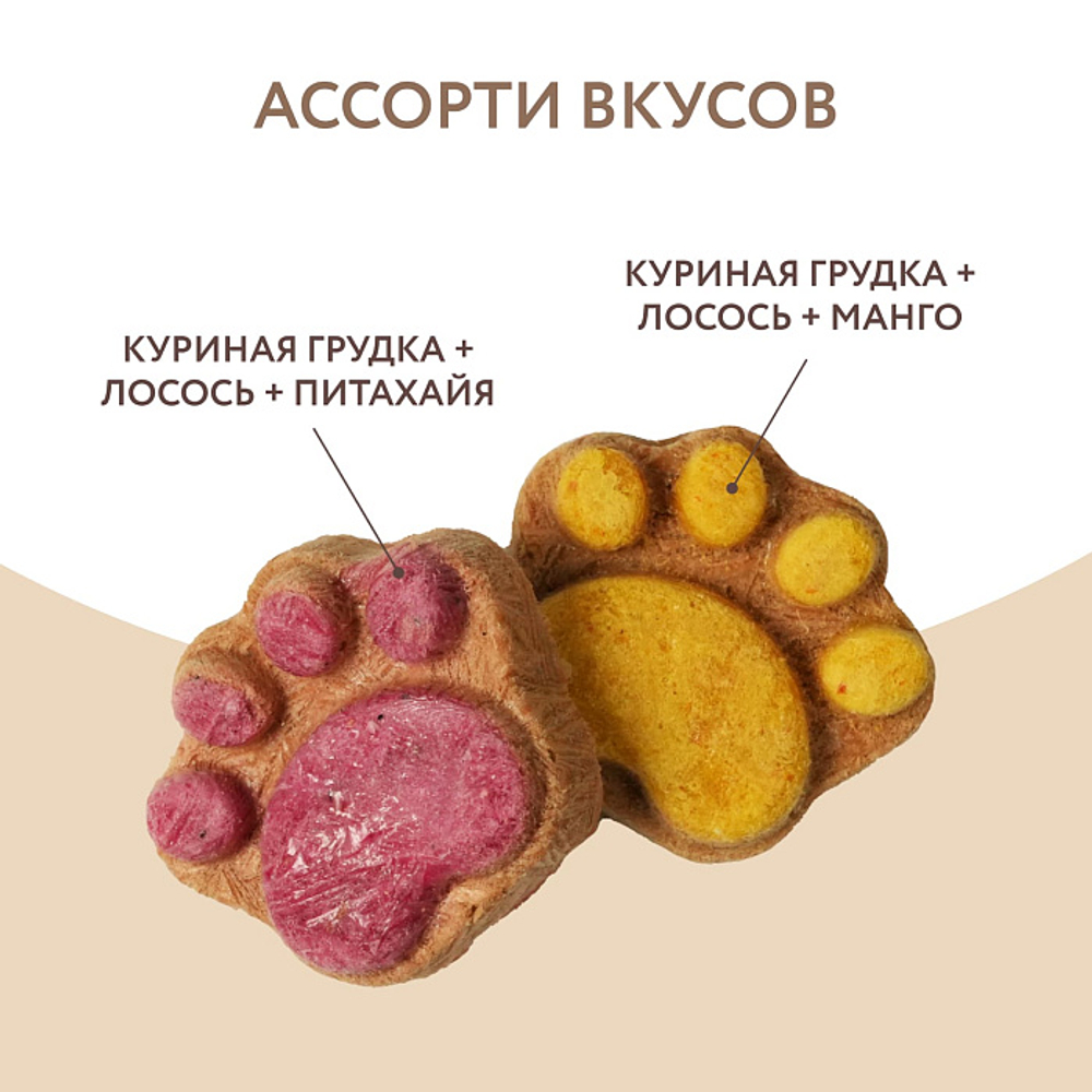 Лакомство для собак и щенков с 4 месяцев на каждый день "Фросты" с лососем Мнямс. Размер М (24шт), 6 шт в упаковке