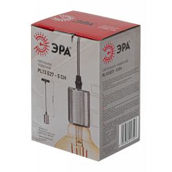 PL13 E27 - 5 CH Подсветка ЭРА Накладной, цоколь Е27, провод 1 м, цвет хром