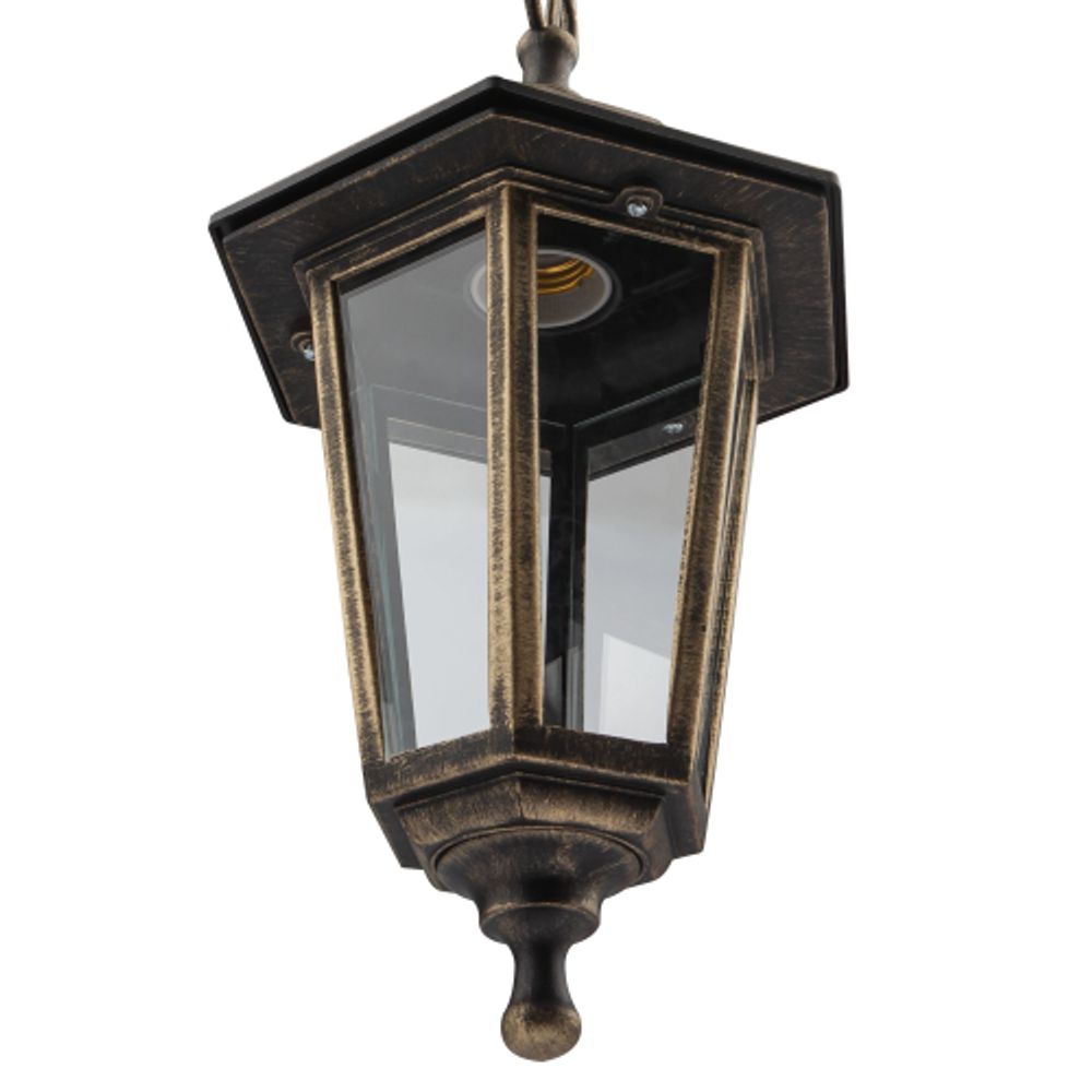 Садово-парковый светильник ЭРА НСУ 06-60-001 бронза 6 гранный подвесной IP44 Е27 max60Вт | Садово-парковые светильники