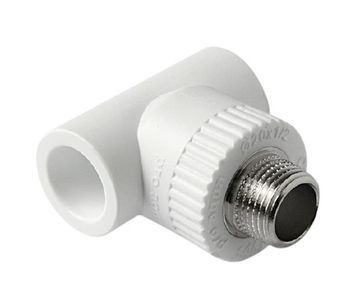 Тройник комбинированный Pro Aqua 20х1/2" НР с наружной резьбой полипропиленовый
