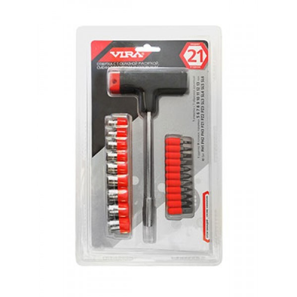 Отвертка с Т-образн.рукояткой, смен.бит/гол.Vira/Kroft (303165/203022)