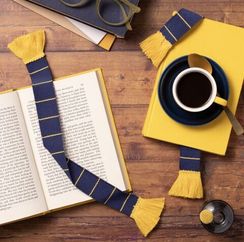 Əlfəcin \ Закладка \ Book Scarf Bookmark- Navy & Yellow