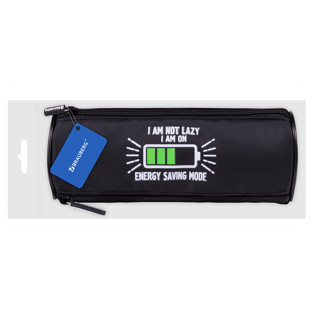 Пенал BRAUBERG 3 отделения нейлон 21х7х7 см "Battery" (2 штуки в упаковке)