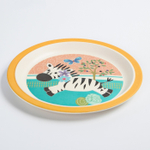 4611369 Набор детской бамбуковой посуды «Зебра», тарелка, миска, стакан, приборы, 5 предметов