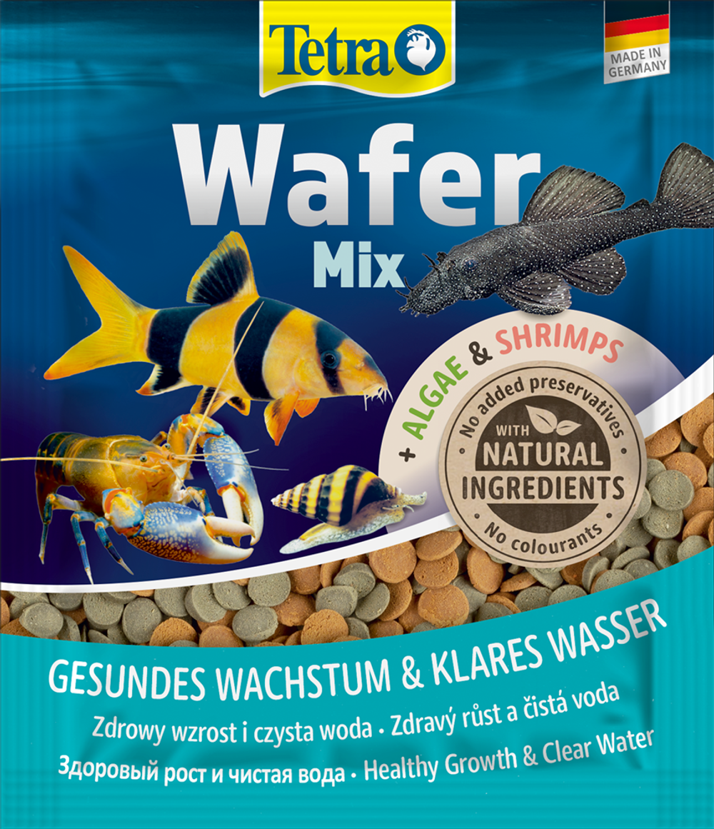 Полноценный корм для любых видов донных рыб и ракообразных 15гр TetraWaferMix
