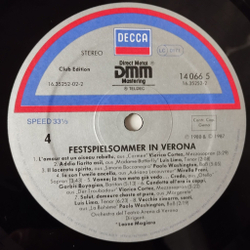 Винтажная виниловая пластинка LP Freni, Ricciarelli, Kabaiwanska, Cortez, Pavarotti, G. Raimondi, Festsommerspiele In Verona (Germany 1984)