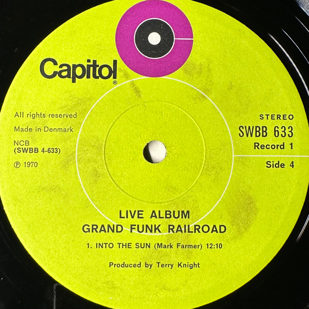 Grand Funk ‎– Live Album 2LP (Дания 1970г.)