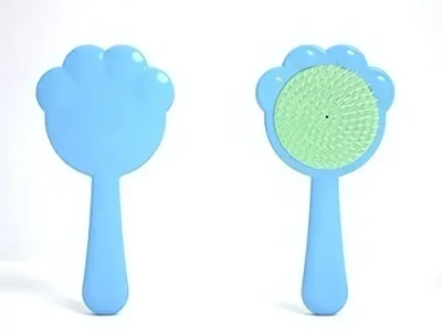 Расчёска массажная детская «ЛАПОЧКА», цвет голубой, 17.8*9.1см (коробка PVS)●