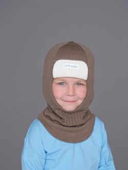 Шлем зимний вязаный (Кофе с молоком) ТОКИ