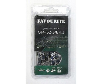 Цепь пильная FAVOURITE (шина 14"/35см, цепь 3/8" 1.3мм 52звена) G14-52-3/8-1.3