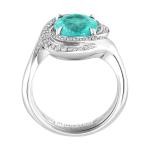 Кольцо с Турмалином Параиба и Бриллиантами, R0146-1/1