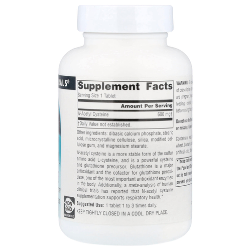 Source Naturals, N-ацетилцистеин, 600 мг, 120 таблеток