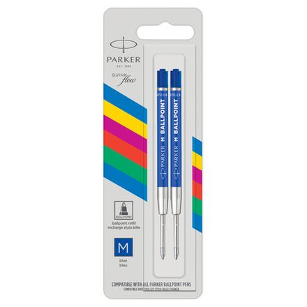 Стержень шариковый объемный Parker, синий, 98мм, 1,0 мм, пласт.корпус, 2шт.