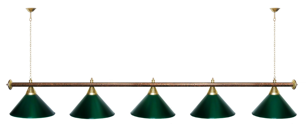 Лампа STARTBILLIARDS 5 пл. (плафоны золотые,штанга золотая,фурнитура золото)