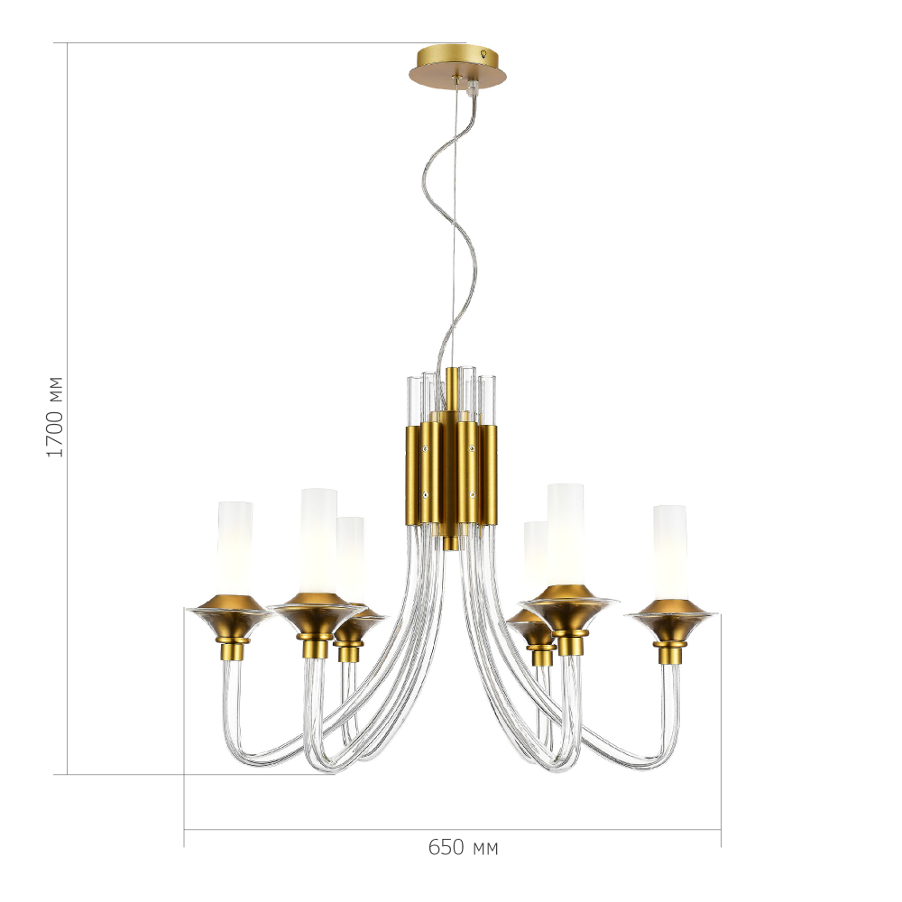SL1241.203.06 Люстра подвесная ST-Luce Золотистый/Белый E14 6*40W VETRANO