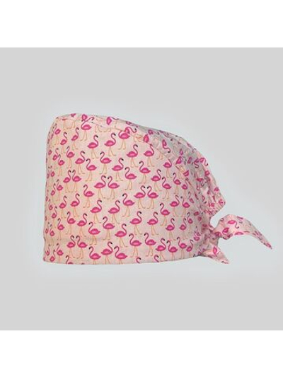 Шапочка медицинская, принт "Фламинго", розовый