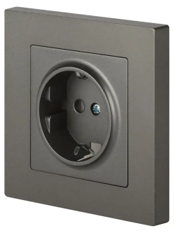 Розетка с заземлением Intro Accent серый