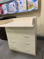 Пеленальный Комод Соня 80/4 Мишка СЛОН КОСТЬ (4 ящика), Шариковые направляющие