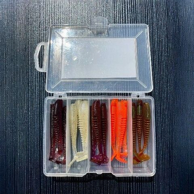 Набор силиконовых приманок для рыбалки со вкусом креветки АВАРУНА(Awaruna) 3" 7.5см 3гр. Цвет Микс