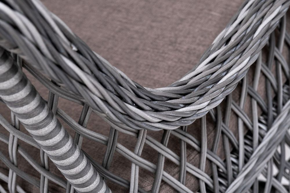 "Катания" обеденная группа плетеная на 6 персон, цвет графит