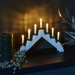 ULD-L7101-007-SWA WARM WHITE IP20 WHITE BRIDGE Фигура светодиодная Новогодняя горка. 39.5х30.5см. 7 светодиодов. Теплый белый свет. Корпус белый. Материал пластик. TM Uniel