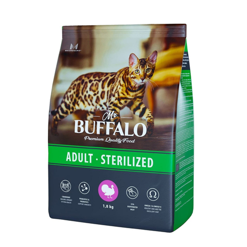 Сухой корм Mr. Buffalo Sterilized для стерилизованных кошек, индейка, 400 г