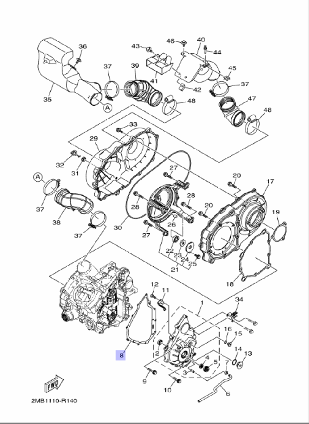 Прокладка картера Yamaha 2MBE54510000