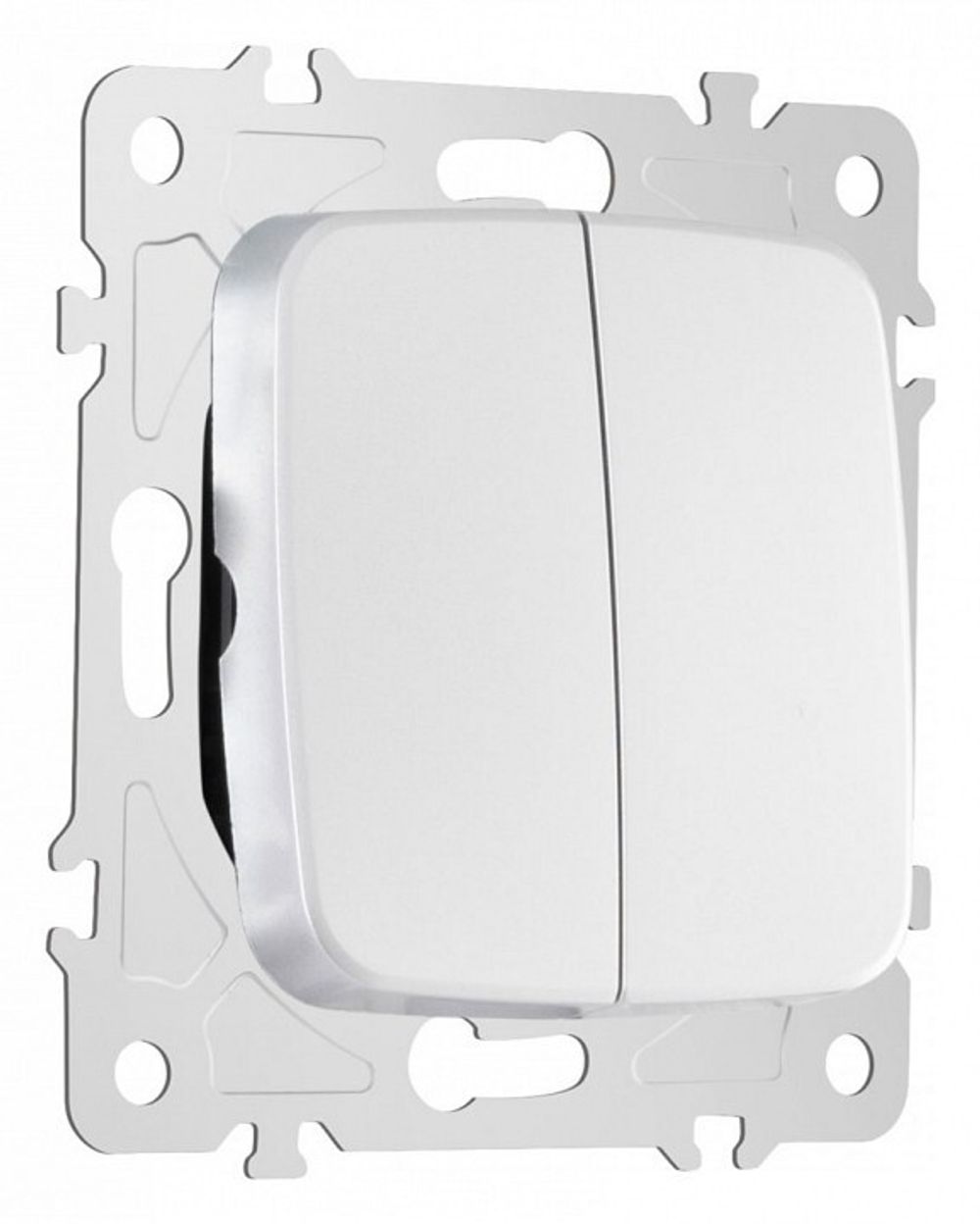 Выключатель двухклавишный без рамки Arte Milano 205 205.30-2.silver