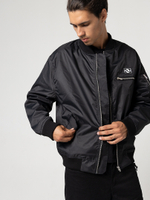 Бомбер черный мужской город горький демисезонный