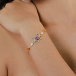 Браслет Franck Herval, Jeanne, с аметистом, жемчугом и агатом, FH26.1-13-73210 (фиолетовый)