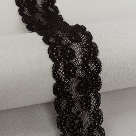 Кружево "BLITZ" эластичное, BL-21, 55 мм черный