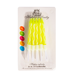 Браво Свечи для торта Неон Желтый 8см10 шт