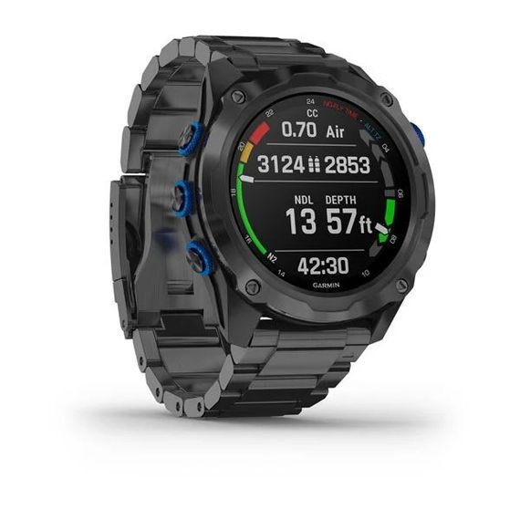 Комплект Garmin Descent Mk2i титановые с DLC-покрытием и черным титановым ремешком + датчик Descent T1