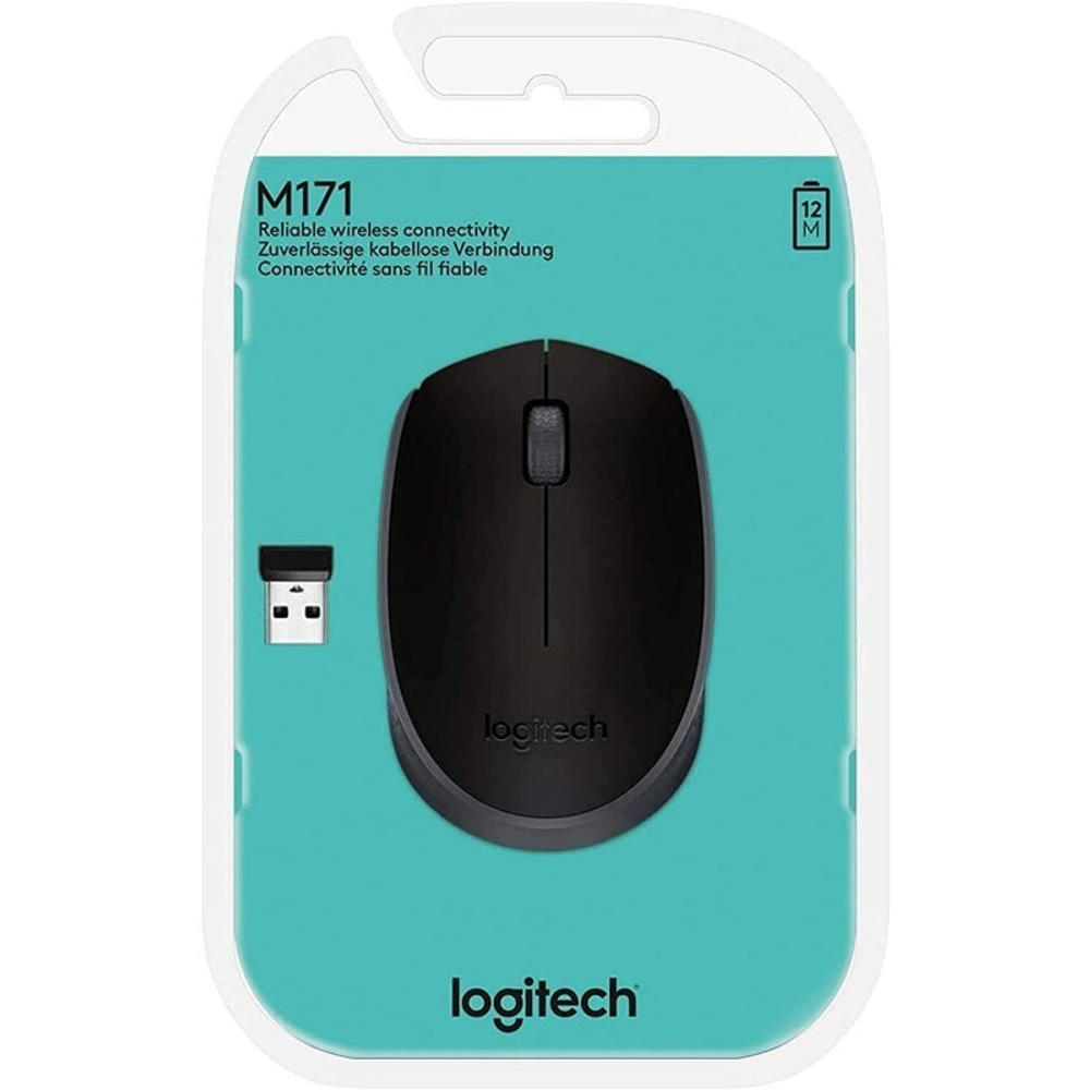 Мышь Logitech M171, беспроводная 2.4 GHz, Black