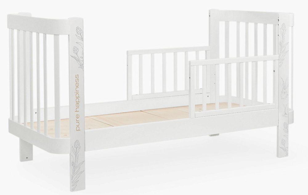 Детская кроватка-трансформер Happy baby Mommy Love в комплекте с расширением 160х70 white