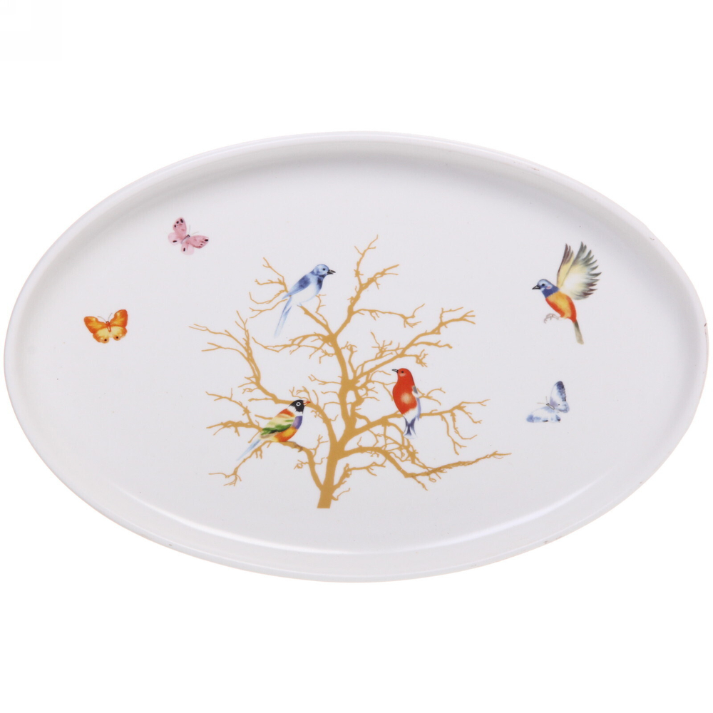 Блюдо керамическое «Райский сад» 29*19см, белое
