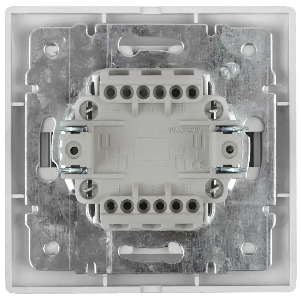 Выключатель Intro Plano 1-104-01 двухклавишный 10А-250В IP20 СУ белый