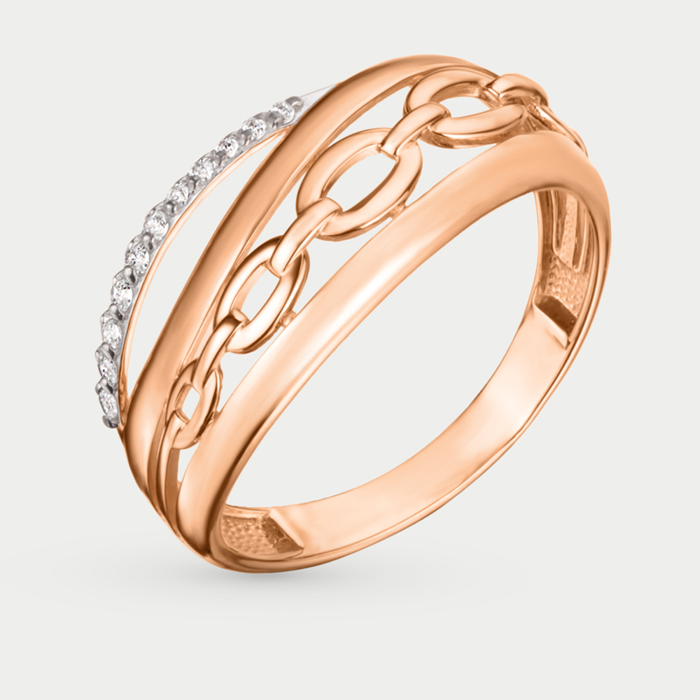 Кольцо женское из красного золота 585 пробы с фианитами (арт. 020401-1102)