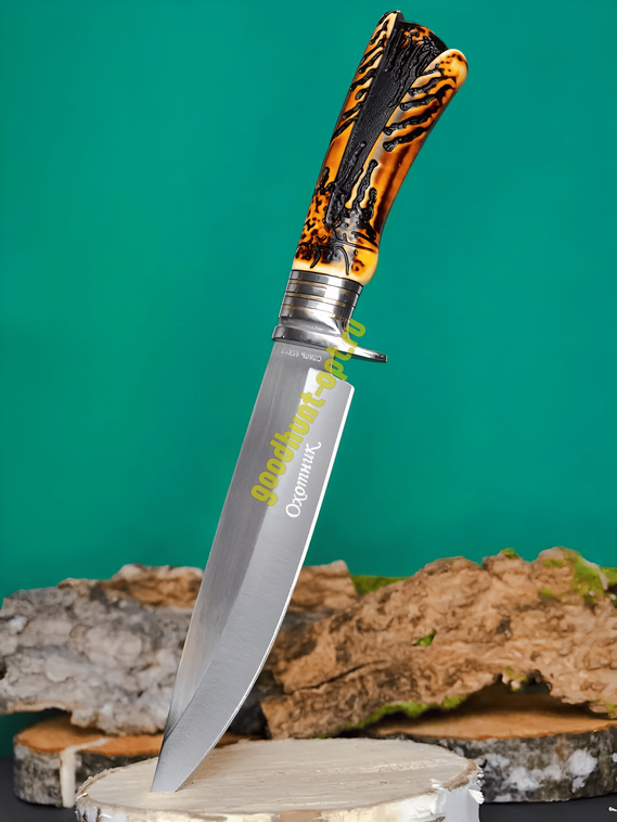 Тактический нож кованый туристический Кизлярский с ножнами Коричневый